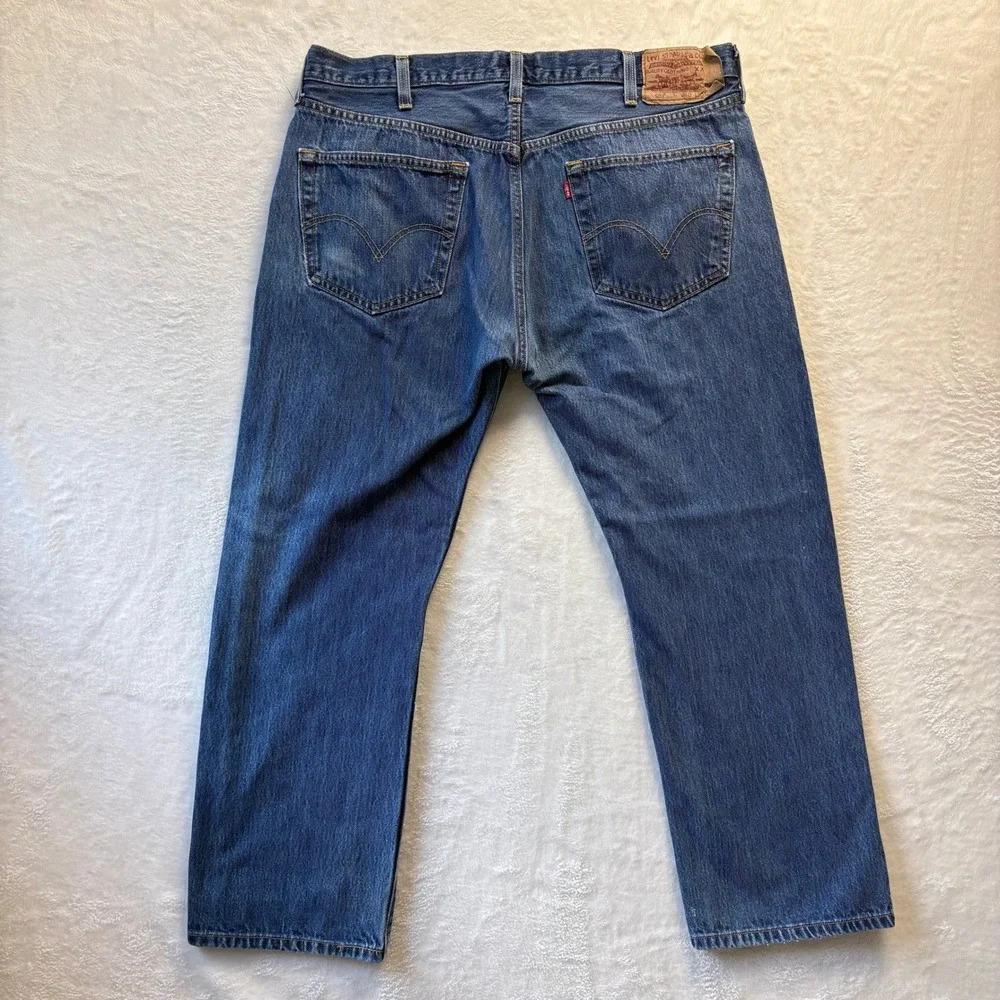 Vtg Levis 501 Jeans Mens W40 L29 Straight‎ Leg Button Fly 100% Cotton Denim Blue